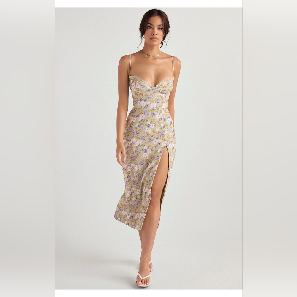 House of CB Floral Dress with Slit
